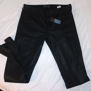 NWT Vince Dylan Skinny Waxed Black Jeans